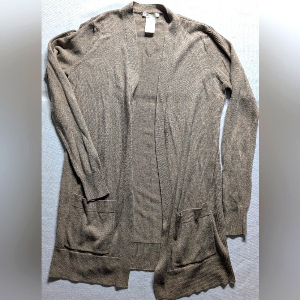 Matty M Women's Tan Open Front Cardigan Sweater Size XS